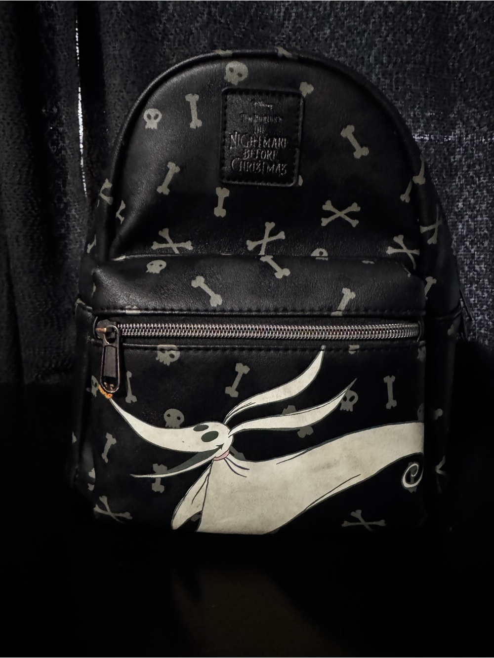 Loungefly Nightmare Before Christmas Zero GITD With Bones Mini Backpack EUC